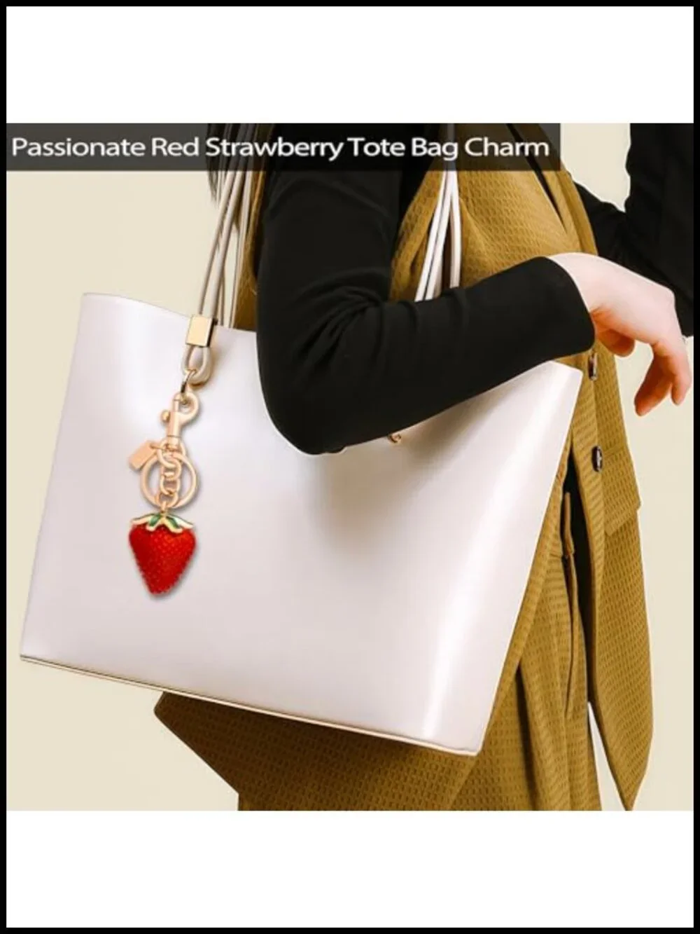 Strawberry and Cherry Bag Charm Keychain for Handbags